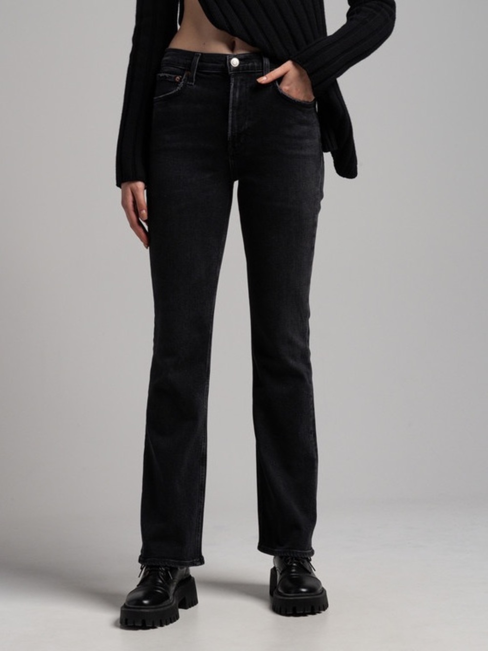 NWOT Agolde Nico bootcut jeans black 27